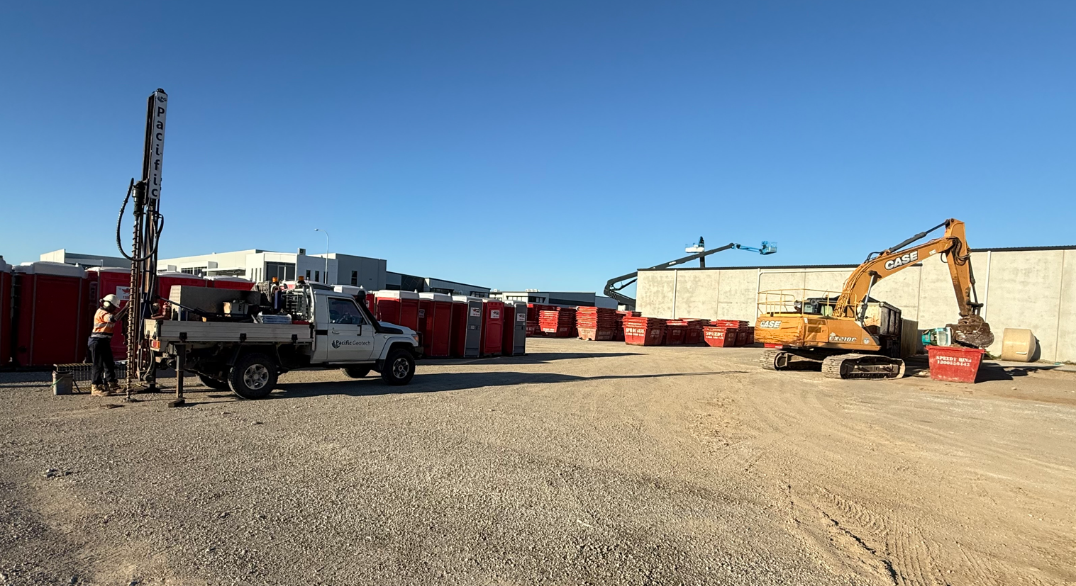 Geotechnical drilling and site investigation at an industrial site